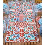 4+1 Renkli Çini Desenli Modern Amerikan Servis & Runner Seti Realhomes