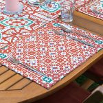 4+1 Renkli Çini Desenli Modern Amerikan Servis & Runner Seti Realhomes