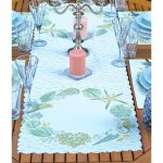 4+1 Soft Renkli Deniz Yıldızı Desenli Modern Amerikan Servis & Runner Seti Realhomes