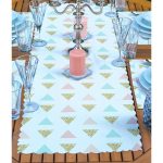 4+1 Gold Detaylı Geometrik Çizimler Amerikan Servis & Runner Seti Realhomes