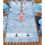 4+1 Lacivert Çapa Tasarımlı Amerikan Servis & Runner Seti Realhomes