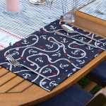 4+1 Lacivert Çapa Tasarımlı Amerikan Servis & Runner Seti Realhomes