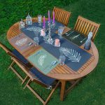 4+1 Renkli Zemin Tüy Motifli Amerikan Servis & Runner Seti Realhomes