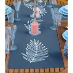 4+1 Renkli Zemin Tüy Motifli Amerikan Servis & Runner Seti Realhomes