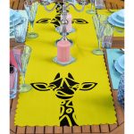 4+1 Renkli Zemin Etnik Çizim Tasarımlı Amerikan Servis & Runner Seti Realhomes