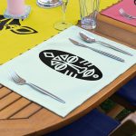 4+1 Renkli Zemin Etnik Çizim Tasarımlı Amerikan Servis & Runner Seti Realhomes