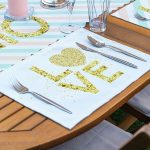 4+1 Gold Yazılı Love Tasarımlı Amerikan Servis & Runner Seti Realhomes