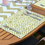 4+1 Altın Varaklı Geometrik Tasarımlı Amerikan Servis & Runner Seti Realhomes