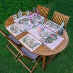 4+1 Pembe Zemin Kaktüs Tasarımlı Amerikan Servis & Runner Seti Realhomes