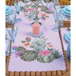 4+1 Pembe Zemin Kaktüs Tasarımlı Amerikan Servis & Runner Seti Realhomes