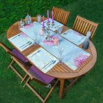 4+1 Mavi Zemin Ortanca Çiçeği Motifli Amerikan Servis & Runner Seti Realhomes