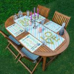 4+1 Renkli Çizgi Zeminli Gold Detaylı Amerikan Servis & Runner Seti Realhomes