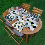 4+1 Pembe Renkli Geometrik Love Tasarımlı Amerikan Servis & Runner Seti Realhomes