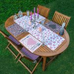 4+1 Siyah & Beyaz Zemin Kalp Tasarımlı Amerikan Servis & Runner Seti Realhomes