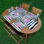 4+1 Siyah Çizgi Zeminli Kalp Tasarımlı Amerikan Servis & Runner Seti Realhomes