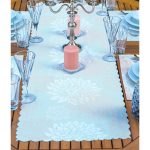 4+1 Mavi Zemin Yaprak Motifli Amerikan Servis & Runner Seti Realhomes