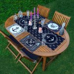 - ServisRunner-Set248-Gorsel1 - Realhomes  4+1 Lacivert Çapa Motifli Amerikan Servis & Runner Seti Realhomes