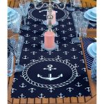 - ServisRunner-Set248-Gorsel2 - Realhomes  4+1 Lacivert Çapa Motifli Amerikan Servis & Runner Seti Realhomes