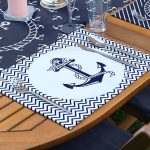 - ServisRunner-Set248-Gorsel3 - Realhomes  4+1 Lacivert Çapa Motifli Amerikan Servis & Runner Seti Realhomes