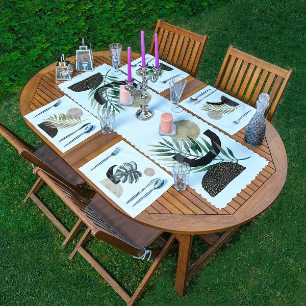 - ServisRunner-Set252-Gorsel1 - Realhomes  4+1 Lacivert Çapa Motifli Amerikan Servis & Runner Seti Realhomes