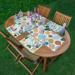 4+1 Soyut Desenli Özel Tasarımlı Modern Amerikan Servis & Runner Seti Realhomes