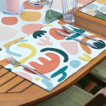 4+1 Soyut Desenli Özel Tasarımlı Modern Amerikan Servis & Runner Seti Realhomes