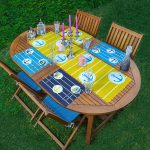 4+1 Renkli Zemin Çapa Desenli Amerikan Servis & Runner Seti Realhomes