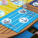 4+1 Renkli Zemin Çapa Desenli Amerikan Servis & Runner Seti Realhomes