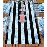 4+1 Mermer Zemin Tasarımlı Dijital Baskılı Amerikan Servis & Runner Seti Realhomes