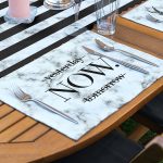 4+1 Mermer Zemin Tasarımlı Dijital Baskılı Amerikan Servis & Runner Seti Realhomes