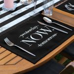 4+1 Siyah Zeminde Mermer Tasarımlı Amerikan Servis & Runner Seti Realhomes