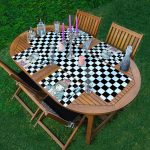 4+1 Dama Zeminli Fotoğraf Çeken & Kahve İçen Kız Tasarımlı Amerikan Servis & Runner Seti Realhomes