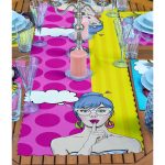 4+1 Dama Zeminli Fashion Girl Tasarımlı Amerikan Servis & Runner Seti Realhomes