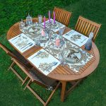 4+1 Beyaz Zemin Kara Kalem Çizimli Amerikan Servis & Runner Seti Realhomes