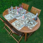 4+1 Beyaz Zemin Etnik Kara Kalem Çizimli Amerikan Servis & Runner Seti Realhomes