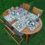 4+1 Beyaz Zemin Etnik Kara Kalem Çizimli Amerikan Servis & Runner Seti Realhomes