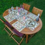 4+1 Krem Zemin Etnik Çizimli Amerikan Servis & Runner Seti Realhomes