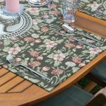 4+1 Etnik Çiçek Özel Tasarımlı Amerikan Servis & Runner Seti Realhomes