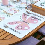 4+1 Renkli Kelebekler Özel Tasarım Amerikan Servis & Runner Seti Realhomes