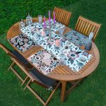 4+1 Rengarenk Zemin Çiçek Temalı Amerikan Servis & Runner Seti Realhomes