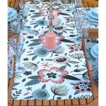 4+1 Rengarenk Zemin Çiçek Temalı Amerikan Servis & Runner Seti Realhomes