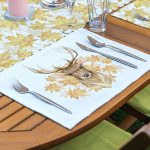 4+1 Kurumuş Sonbahar Yaprakları & Geyik Tasarımlı Amerikan Servis & Runner Seti Realhomes