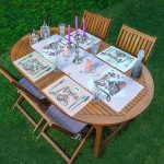 4+1 Renkli Zemin Retro Çevirmeli Telefon Tasarımlı Amerikan Servis & Runner Seti Realhomes