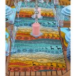 4+1 Etnik Tasarımlı Renkli Amerikan Servis & Runner Seti Realhomes