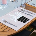 4+1 Gri & Pembe Zeminli Saksılı Kaktüs Tasarımlı Amerikan Servis & Runner Seti Realhomes