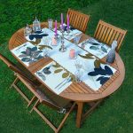 4+1 Pastel Renkli Yaprak Tasarımlı Amerikan Servis & Runner Seti Realhomes