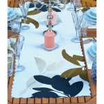 4+1 Pastel Renkli Yaprak Tasarımlı Amerikan Servis & Runner Seti Realhomes