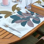 4+1 Pastel Renkli Yaprak Tasarımlı Amerikan Servis & Runner Seti Realhomes