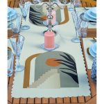 4+1 Vizon Zeminli Etnik Çizimli Amerikan Servis & Runner Seti Realhomes