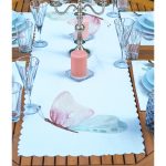 4+1 Renkli Suluboya Kelebek Çizimli Amerikan Servis & Runner Seti Realhomes